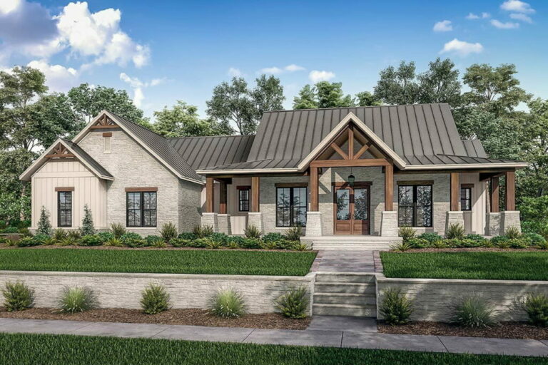 3-Bedroom 1-Story Hill Country Home With Split-Bedroom Functionality and a Large Walk-in Pantry (Floor Plan)