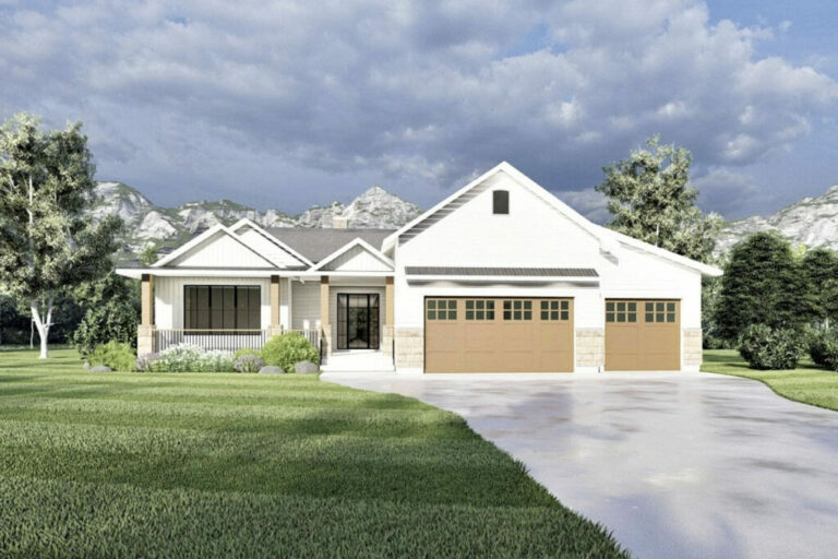 1-Story 7-Bedroom New American Ranch Style with Lower-Level Apartment Expansion (Floor Plan)