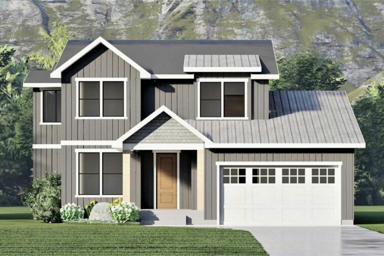 6-Bedroom 2-Story Home Plan With 2-Story Great Room and Bonus Basement Expansion (Floor Plan)