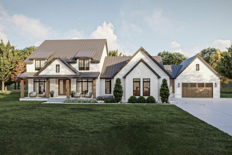 4-Bedroom 2-Story Modern Farmhouse With a Grand 2-Story Great Room (Floor Plan)