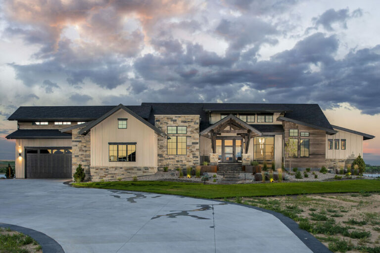 1-Story 5-Bedroom Modern Mountain House with Study and Open-Concept Living Space (Floor Plan)